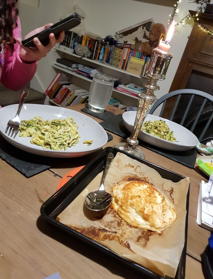 Courgetti with Baked Ricotta