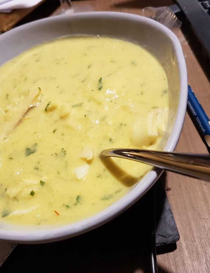 Curried haddock soup