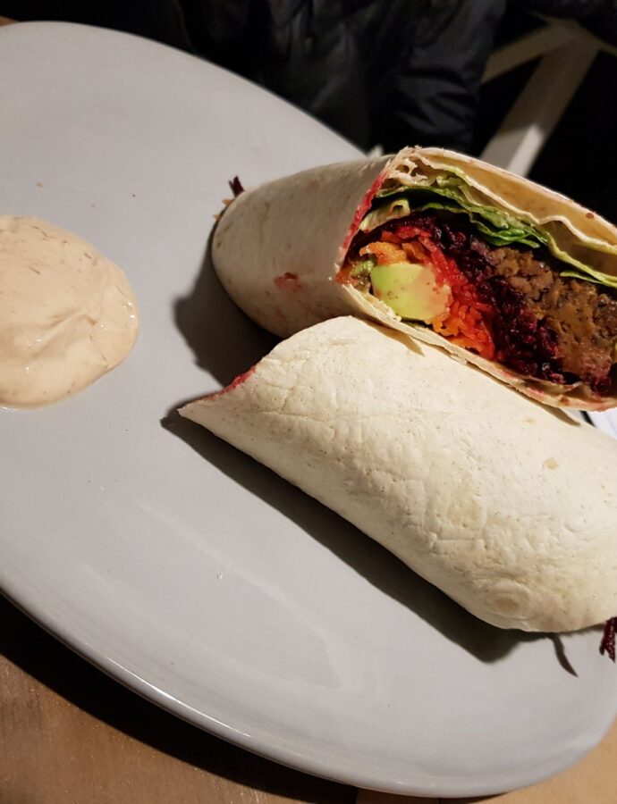 Bean and sweet potato burrito