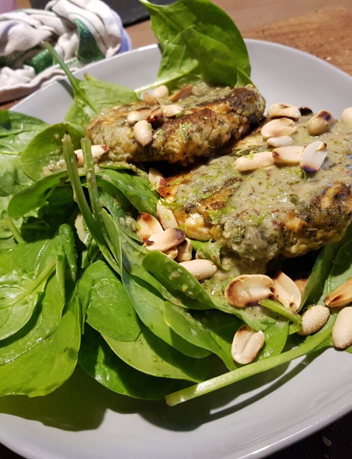 Salmon Burgers with Thai Dressing