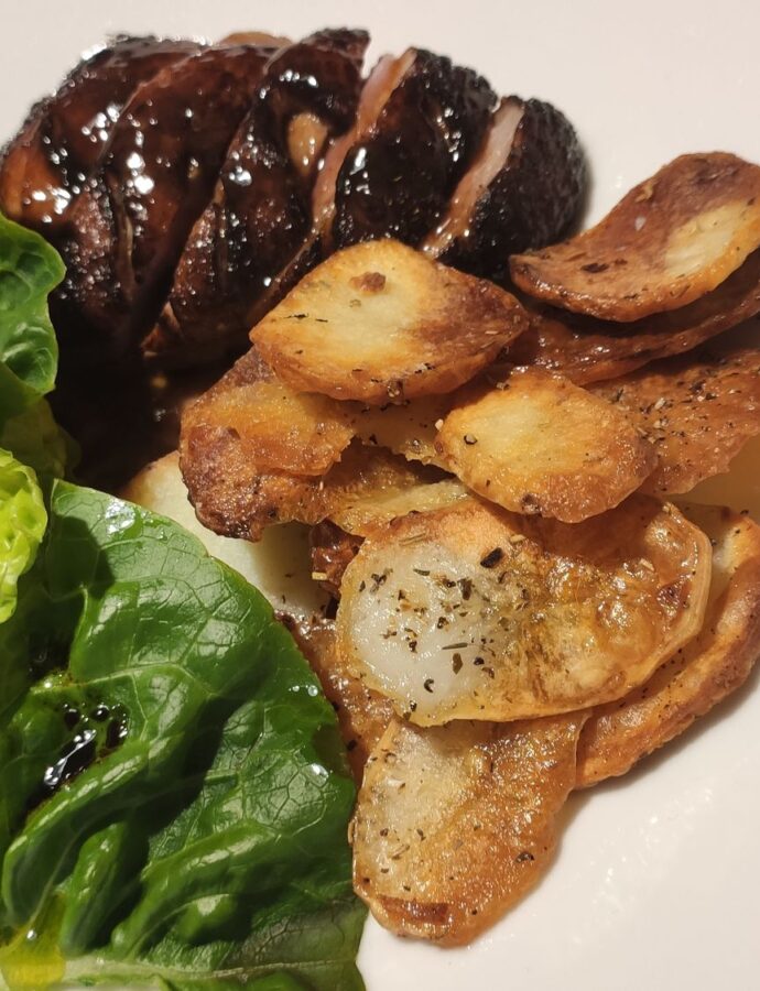 Duck Breast with Seedlip Marinade and Chunky Crisps