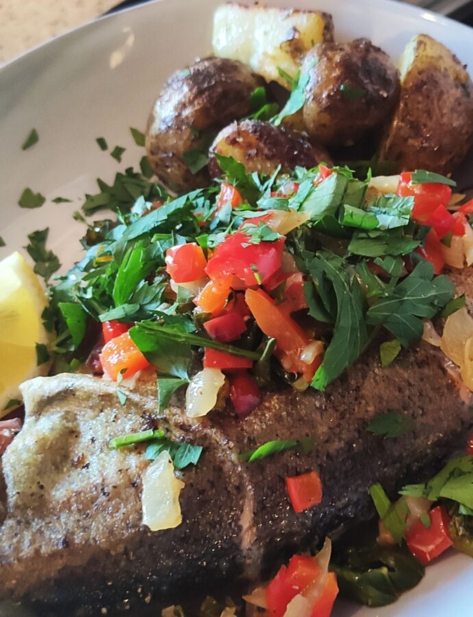 Trout and… flaked almonds?