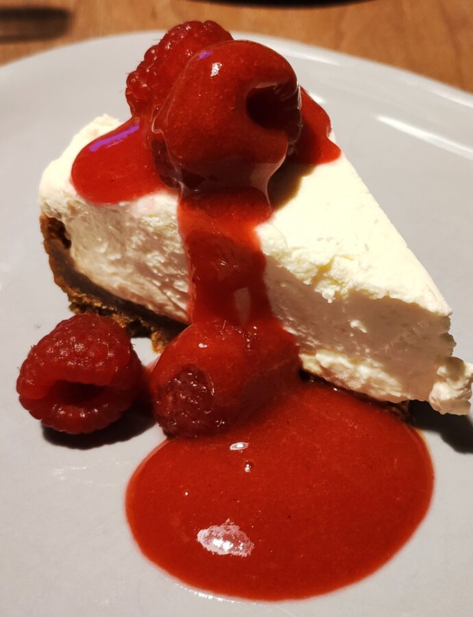 No-Bake Cheesecake and Red Berry Coulis