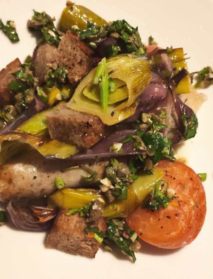 Sourdough and Sausage Bake