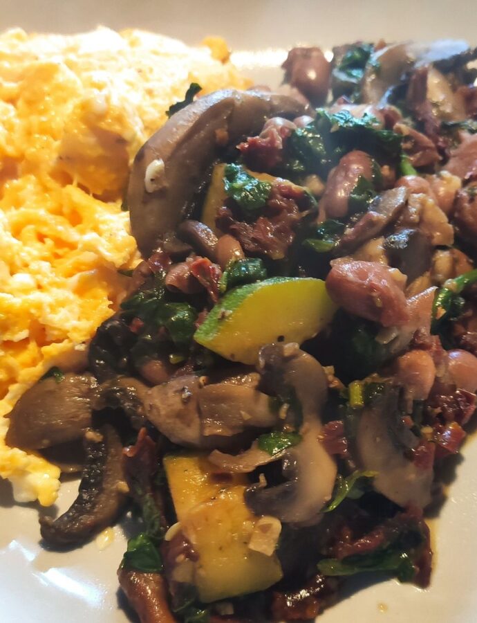 Spicy Bean and Mushroom breakfast