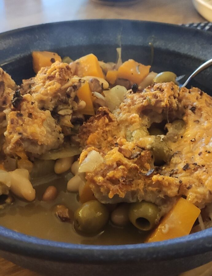 Butternut and cannelloni gratin