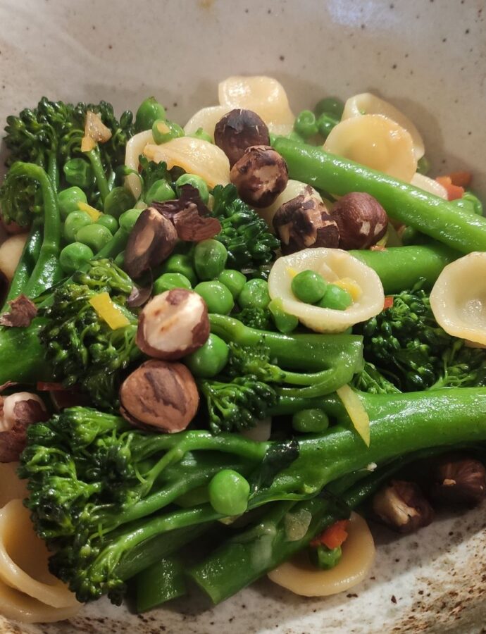 Pea pasta and broccoli