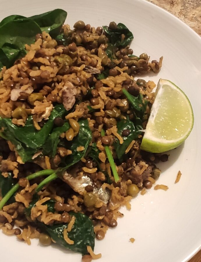 Sardines, Rice & Lentils